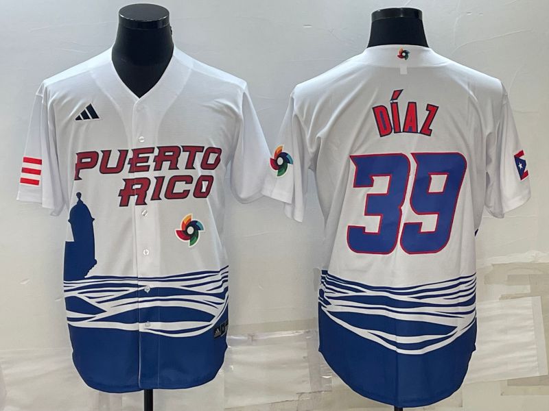 Men 2023 World Cub #39 Diaz White MLB Jersey8->more jerseys->MLB Jersey